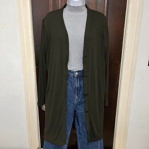 Uniqlo Forest Green Long Cardigan with pockets Size S